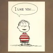 Unused Vintage SCHULZ PEANUTS Hallmark Love Storybook Card, Linus I Like You...