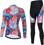 [GRTE] Cycling Jersey Women Set Long Sleeve Bike Shirt Jacket 4D Padded Long Pants Tights Autumn Mountain Riding Clothing Suits