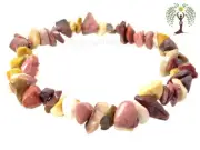 Mookaite Australian Jasper Gemstone Chip Stretch Bracelet