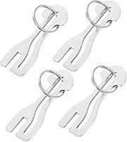 BUTIFULSIC 4Pcs Supermarket Trolley Token Key Ring Metal Key Release Tool for Grocery Shopping Carts Compatible with Various Trolley Systems Easy Unlocking Mechanism