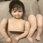 Cute 28" Reborn Baby Doll Unassembled Part Rooted Hair Painted Kit Brown Curly