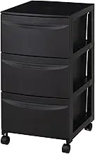 Lucent 363 Dark Grey Casters Slim 3-Tier Chest
