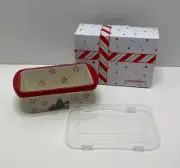 TEMPTATIONS Mini Loaf Pan w/Lid Holiday Theme ~ Brand New In Box