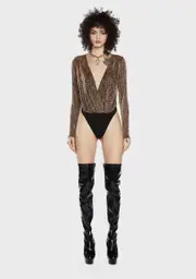 Time To Meet Up Sparkly Bodysuit