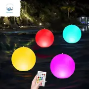 Floating Ball LED Pool Lights Waterproof Glow Orb Hot Tub Ball Lamp w/ Remote