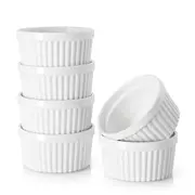Ramekins for Creme Brulee Porcelain Ramekins Oven Safe, Classic Style Ramekins for Baking Souffle Ramekins Ramekins Bowls, Set of 6