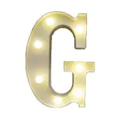 Catzon Decorative Led Light Up Number Letters White Plastic Marquee Number Lights Sign Party Wedding Decor Battery Operated (G)