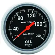 Auto Meter Gauge Sport-Comp Oil Pressure 2 5/8 in. 200psi Mechanical Analog Each AMT-3422