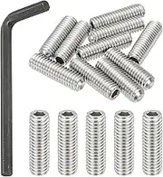 uxcell 3/8-16x1-1/4 Internal Hex Socket Set Grub Screws, 10 Pcs 304 Stainless Steel Cup Point Set Screw with Hex Key Wrench for Door Handles Bathroom Fixtures