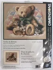 Dimensions Cross Stitch Kit - Teddy & Kittens - 35236 New Sealed