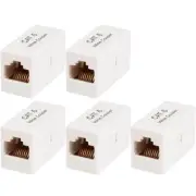 5x Cat6 RJ45 Network LAN Ethernet Straight Coupler Cable Joiner Extender White