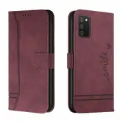 Closure Case with Flip Wallet Stand Function Cover for Samsung Galaxy A02S 166 - Red