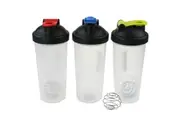 Protein Shaker Bottle 600ML Supplement Drink Shake Ball Gym Cup Mixing Mixer