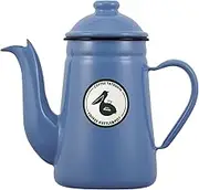 Carita Kalita #52307#52307 Drip Pot, Japanese High Heat Retention Enameled Coffee Pot, Blue, BL, 33.8 fl oz (1000 ml), Open Fire, Hollow Coffee Master, Pelican, 1L