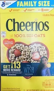 CHEERIOS FAMILY SIZE Heart Healthy Gluten Free with Whole Grain Oats Cereal 18Oz
