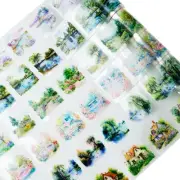 6 Rolls Spring Garden Pre-Cut PET Tapes Set, Scenic Landscape Stickers for Jo...