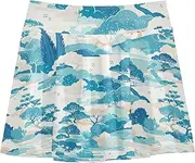 [FRODOTGV] Turquoise Trees Girls Athletic Skirts with Built-in Shorts Running Skirt for Girl Youth Pleated Skirt
