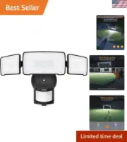 LED Motion Sensor Security Lights, 3 Head Motion Detected, 38W, 4200LM, Water...