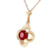 14K. SOLID GOLD NECKLACE WITH NATURAL RUBY (Yellow Gold)