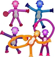 Dog Expanding Tube Fidget Toys,5X Suction Cup Stretch Toy - Telescopic Suction Cup Animals Pop Tubes Fidget for 3-5 Years Old Kids