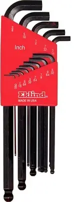 13113 Stubby-Ball-Hex-L Key allen wrench - 13pc set SAE Inch Sizes .050-3/8 L...