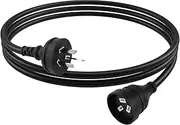 EP Power Extension Cord 5 M Australia Standard Household 3-Pin Plug Lead Cord, 240V, 10A, Black