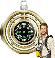 Survival Compass,Orienteering Compass - Rotate to Relax Positioning Tool Waterproof Sensitive with Fake Leather Rope 360-degree Rotation Pointer for Backpacking Scouting Training Hiking