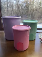 Tupperware 3 piece set of canisters