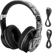 Wireless Bluetooth Headset BT5.0 Noise Reduction Stereo Music Foldable Sports Earphone with Hi Fi Audio and Heavy Bass for Mobile Phone and Laptop ABS Material 405g (Black Silver)