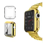 Waloo Electroplate case for 38mm Apple Watch series 2/3 - 2Pk-Clear & Gold