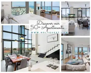 雅法的3臥室 - 120平方公尺/2間專用衛浴Sophisticated 3BR Penthouse in Jaffa's market