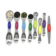 Catzon 8 Pcs Magnetic Measuring Spoons Stainless Steel for Cooking-Colorful