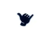 Embroidery patch sew badge iron on glue transfer hang loose relax shaka