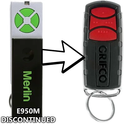 Merlin Chamberlain E950M Garage Door Remote Control Suits MT3850EVO x1