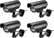 XYWHPGV Fake Security Camera Dummy CCTV Surveillance System with Blinking Red LED Warning Alert Light, Sticker for Home Outdoor Indoor Black 4pcs(c01fc 2d1ed 90be2 185ae 8d760 6159f