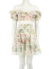 Floral Off Shoulder Lace Mini Dress