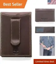 Stylish Slim Front Pocket Wallet for Men - 100% Leather with Contrast Stitching