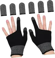 Yardwe Black Half-Finger Gloves Copper Fiber Gaming Glove Touchscreen for Gamers