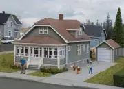 Walthers HO 933-3791 - Cornerstone - American Bungalow w/ Single-Car Garage Buil