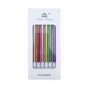 Metallic Rainbow Unscented Taper Candles 6pk PRIDE Mermaid Unicorn Birthday Cake