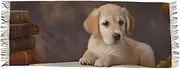 [XYMZR] Women’s Scarf Puppy Labrador Books Clocks Soft Warm Long Scarves Shawl Wrap for Winter Autumn Spring Travel Office Home, Multi-colored