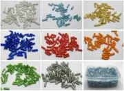 2000 Glass Tube Bugle Bead 2X7mm Silver-Lined + Storage Box Color for Choice
