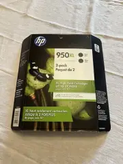 HP 950XL High Yield Ink Cartridge, Black, 2 Pack, Orignal, Genuine, 06/2021