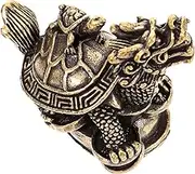 Alipis Copper Craft Miniature Dragon Turtle Figurine Decorative Animal Statue for Home Copper Material Smooth Surface Unique Present Idea for Collectors