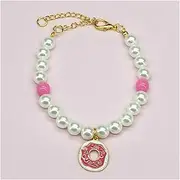 Choker Pet Pearl Collar Dog Princess Bow Necklace Cat Jewelry Cute Collar Puppy Accessories Dog Chain Chihuahua Wedding Jewelry Stuff Pet Accessories (Color : 4, Size : L30-35CM)