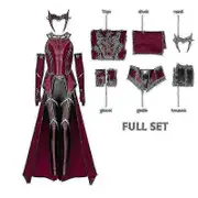 Female Wanda Maximoff Cosplay Costume Scarlet Witch Headwear Cloak And Pants Full Set Outfit Halloween Accessories Props Hc52-1 XXL