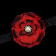 Baby and Toddler Soft Headband - Red flower Mandy