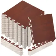 48 Pcs Printed Foam Tiles 12 x 12 Inch Interlocking Foam Mats Wood Grain Puzz...