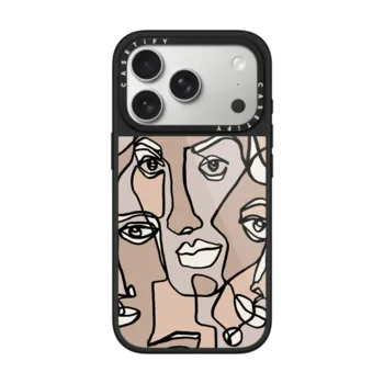 iPhone 17 Pro Glaze Case MagSafe Compatible FACE MOSAIC SKETCH 4 DARK SKIN IPHONE, ABSTRACT MINIMAL PEOPLE MEN ILLUSTRATION COOL DAD By Ebi Emporium