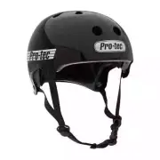 Pro-Tec Helmet Old School Certified Gloss Black Skateboard / Bike Protec Lid